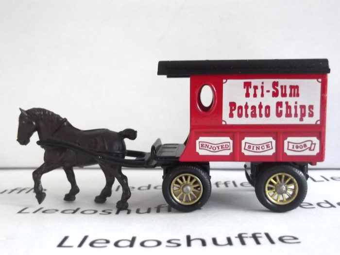 DG03010, Horse Drawn Delivery Van, Tri-Sum Potato Chips, Dark Brown Horse, DG2-DG3 on base