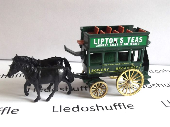 DG04002d, Horse Drawn Omnibus, Bowery to Broadway, Lipton's Teas, Black Horses with Side Panel, Variation