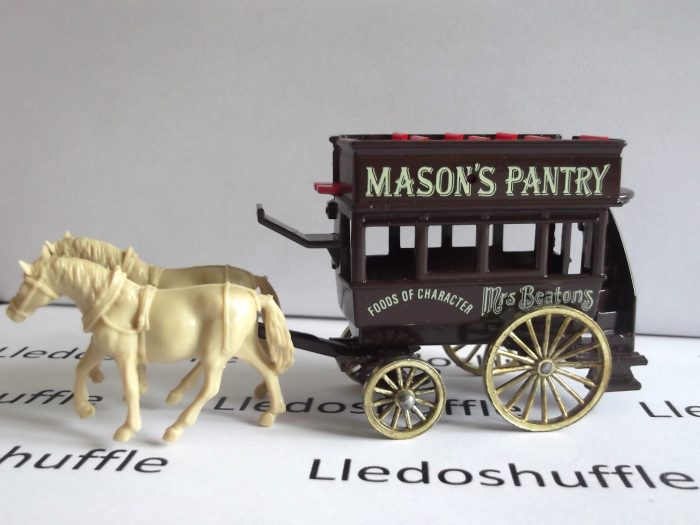 DG04004b, Horse Drawn Omnibus, Mason's Pantry, Mrs Beatons Foods of Character, Reversed Tampo