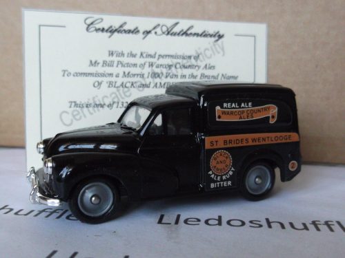 PV127, Code 3, Morris Minor Van, Warcop Country Ales, Brides Wentlooge, Black and Amber Pale Ruby Bitter