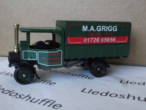 PV091, Code 3, Foden Steam Wagon, M.A. Grigg Country Store, Sticker, St. Austell, Hobbyclub
