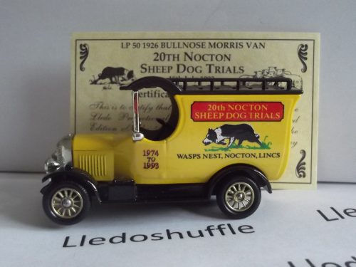 SP50038, Bull Nose Morris Van, 20th Nocton Sheep Dog Trials, Wasps Nest, Nocton, Lincs, Sponsored by Nocton Farms, Lincolnshire