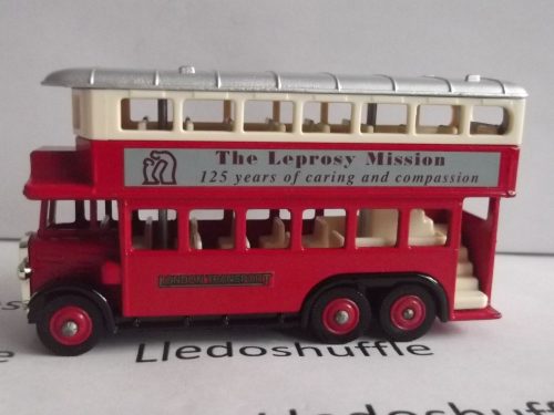 Lledo Pre-Production LP49, AEC Renown Double Deck Bus, London Transport, The Leprosy Mission, 125 years of Caring and Compassion