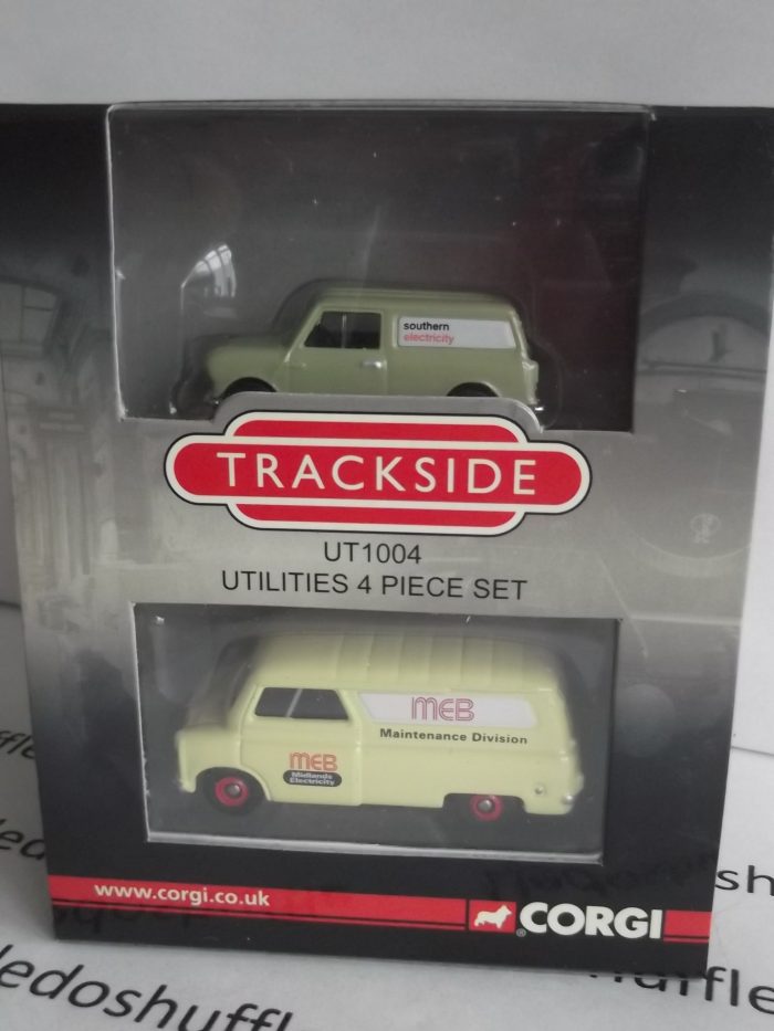 Trackside, 4 piece Utilities set, Mini Van Southern Electricity, Bedford CA Van MEB, Bedford HA Van SEGAS, Ford Transit Mk I Van, British Gas, UT1004