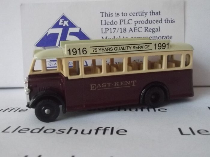 LP17126, AEC Regal Single Deck Bus, East Kent, 75 years Quality Service 1916-1991