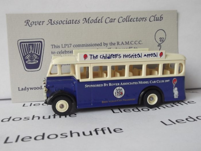 LP17218, AEC Regal Single Deck Bus, Birmingham City Transport, Childrens Hospital, Rover Model Car Club 1997