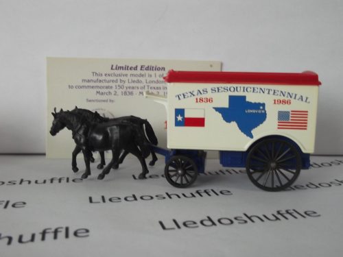 LP11002, Horse Drawn Removal Van, Texas Sesquicentennial 1836-1986, 150 years of Independence