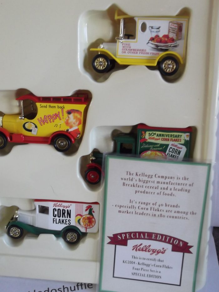 Kelloggs Corn Flakes, 4 piece set, Model T Ford Van, Model A Ford Van, Bull Nose Morris Van & Chevrolet Box Van, KG2004 - Image 9