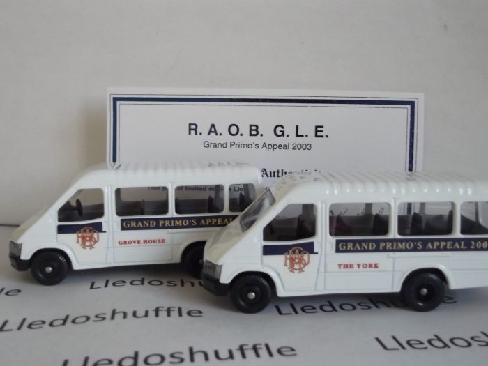 Royal Antediluvian Order of Buffaloes, RAOB GLE Grand Primos Appeal 2003, 2 piece set, Ford Transit Mini Bus, SPM100