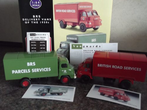 BRS (British Road Services) Delivery Vans of the 1950's, 2 piece set, VA6 Ford Thames Trader Box Van & VA8 Bedford S Type Box Van, RS1002