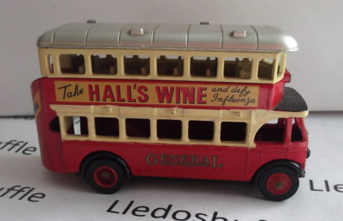 DG015, Code 3, AEC Regent Double Deck Bus, General, Hall's Wine advertising Dunlop Tyres on staircase - Image 2