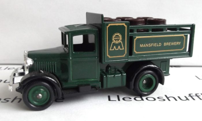 LP020, Code 3, Model A Ford Stake Truck, Mansfield Brewery with gold outline