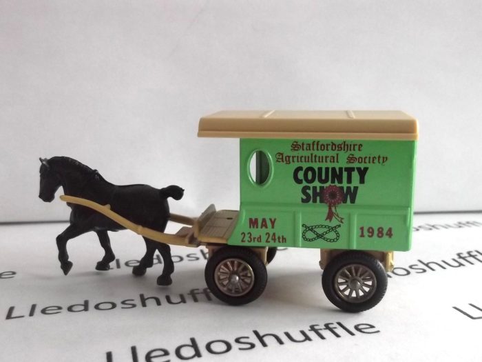 DG03005b, Horse Drawn Delivery Van, Staffordshire Agricultural Society County Show 1984, Mint Green