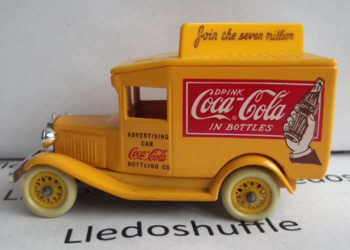 DG13021b, Model A Ford Van, Drink Coca Cola in Bottles, Join the 7 Million. Yellow Chassis