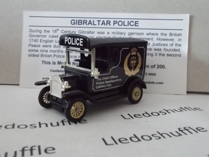 PV006320, Code 3, Model T Ford Van, Gibraltar Police